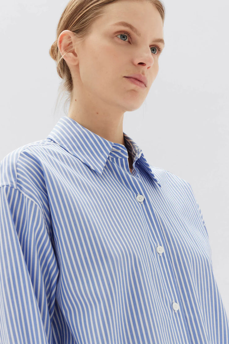 Signature Poplin Shirt // Blue White Stripe