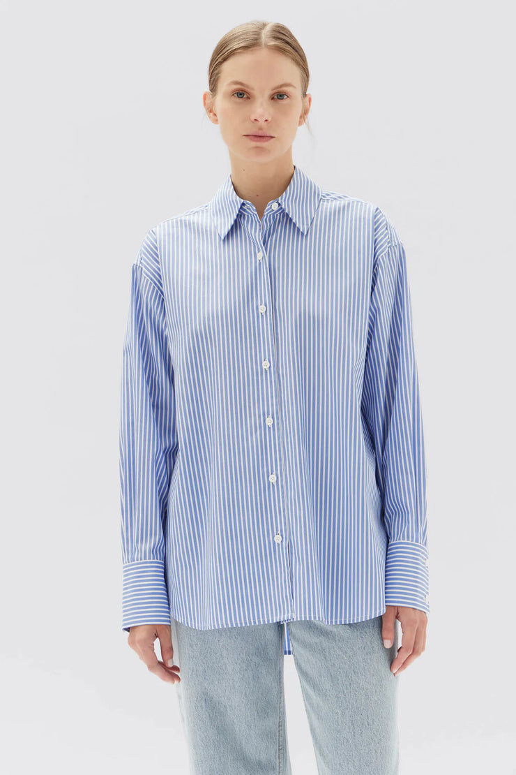 Signature Poplin Shirt // Blue White Stripe