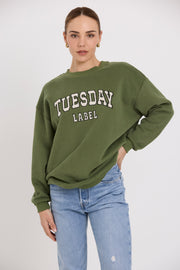 Sporty Sweatshirt // Olive // Applique