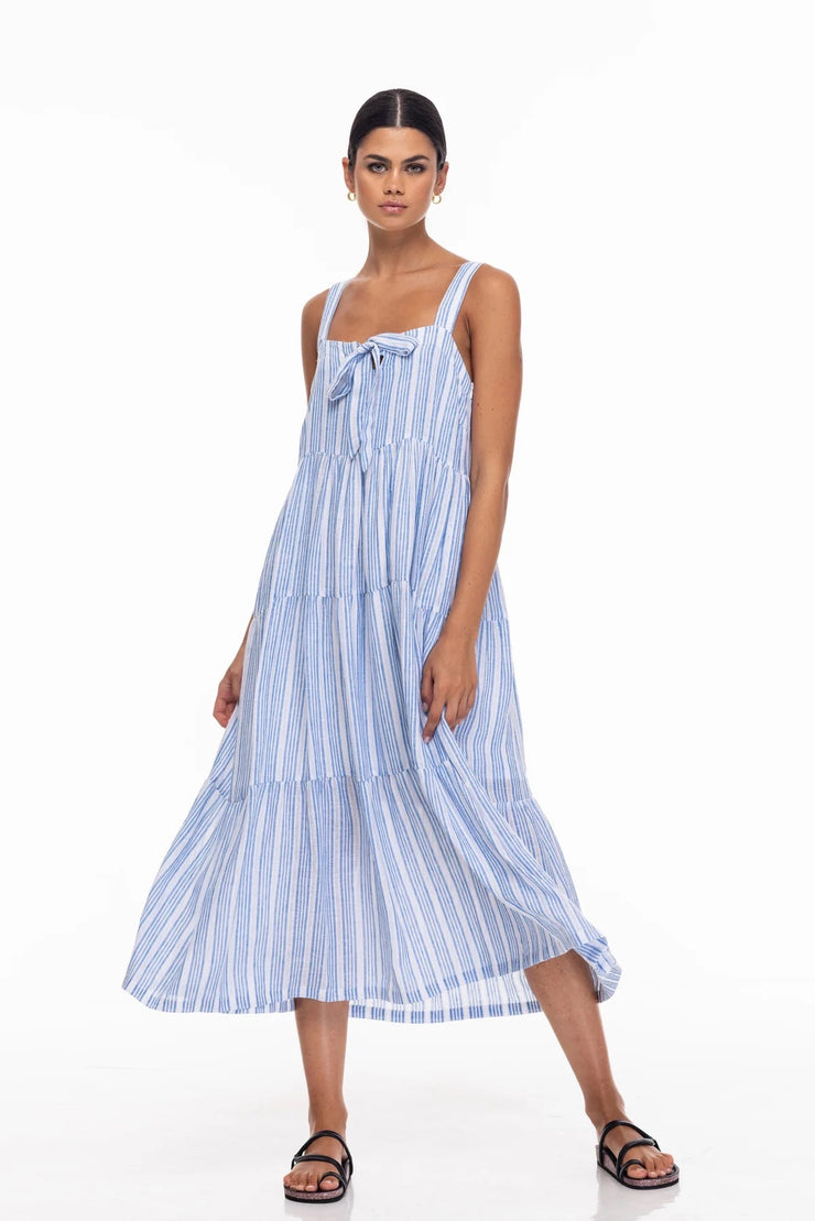 Kiss Me Again Dress // Blue/White Stripe