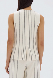 Matera Stripe Vest // Cream/Black