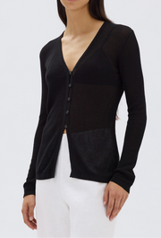 Belle Knit Long Sleeve Top // Black