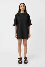 Caterina Appliqué Tee Dress // Black