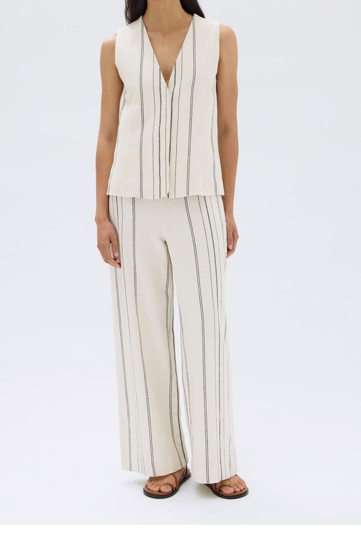 Matera Stripe Pant // Cream/Black