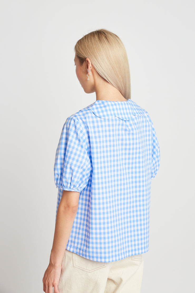 As You Wish Blouse // Sky Blue Gingham