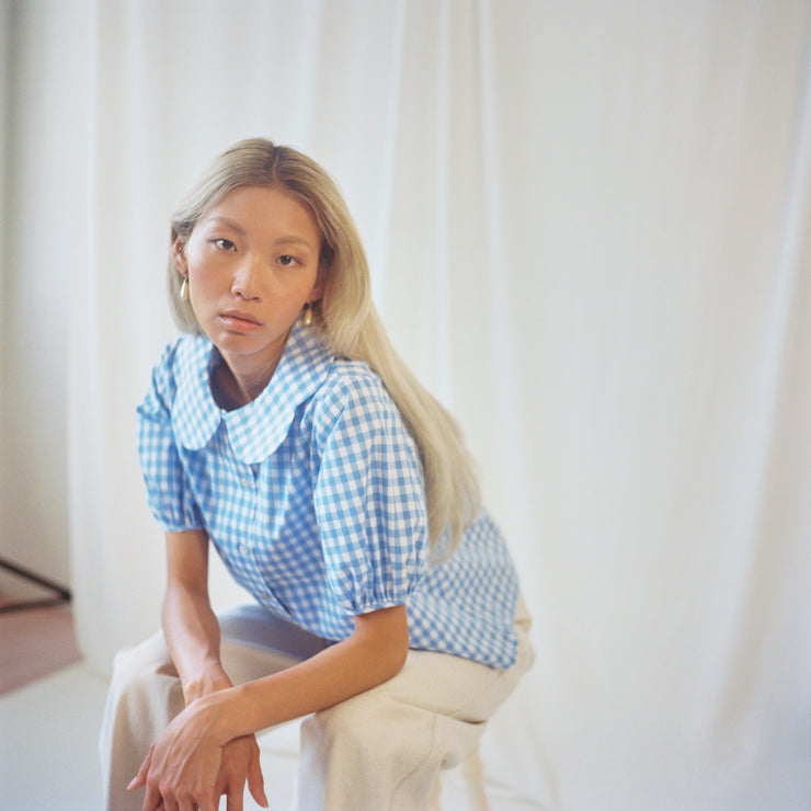 As You Wish Blouse // Sky Blue Gingham