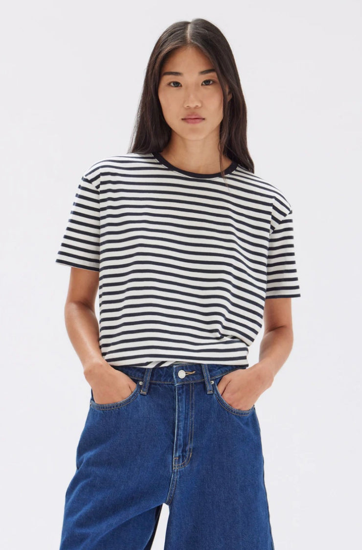 Harbour Stripe Tee // Navy/White