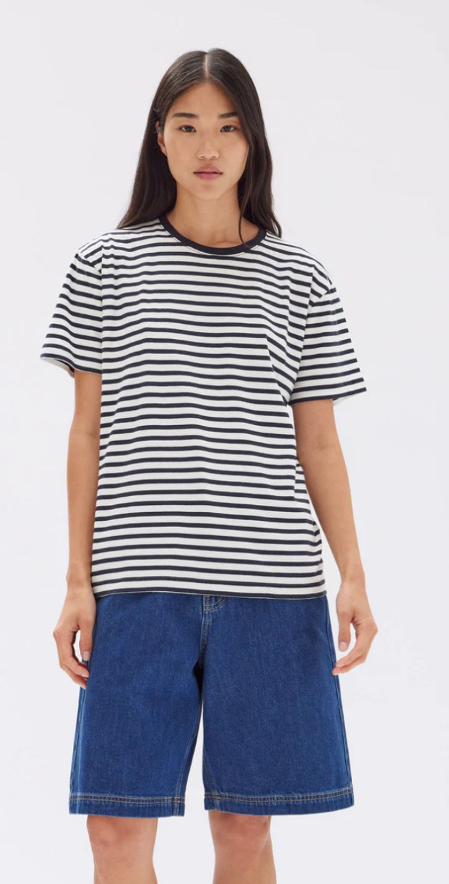 Harbour Stripe Tee // Navy/White