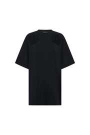 Caterina Appliqué Tee Dress // Black