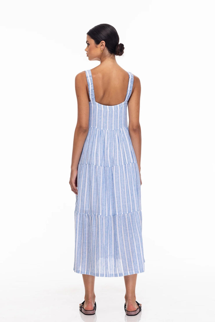 Kiss Me Again Dress // Blue/White Stripe