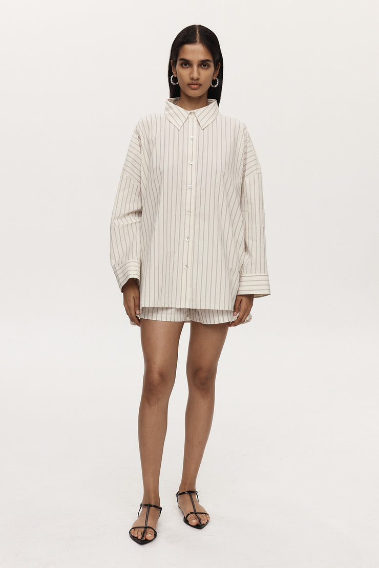 Edie Shirt // Ivory Stripe