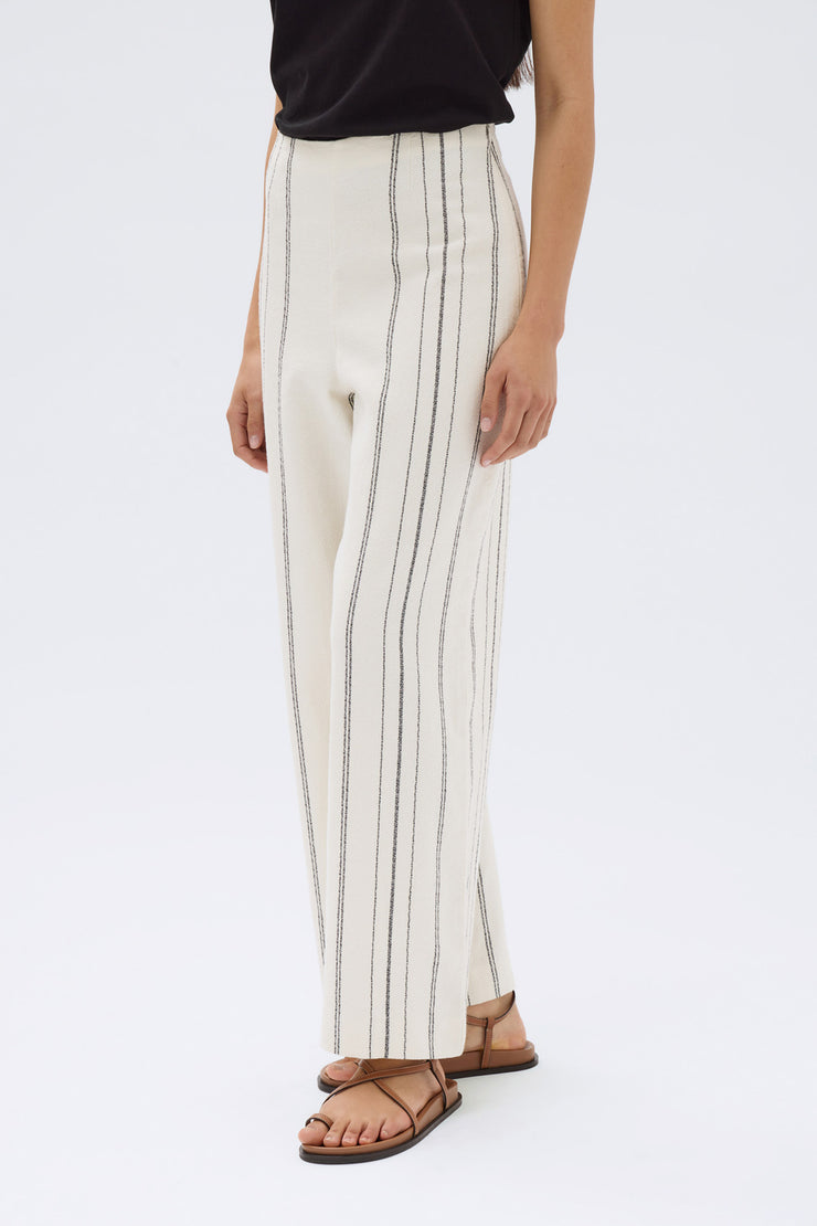 Matera Stripe Pant // Cream/Black