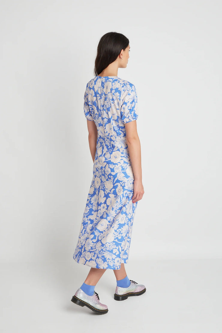 Blossom Dress // Blue Stencil Floral