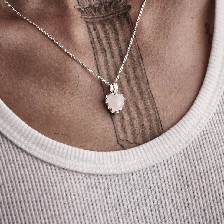 Love Claw Necklace // Rose Quartz