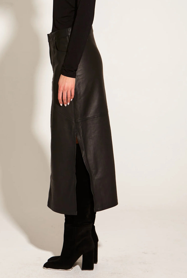Underground Leather Midi Skirt // Black