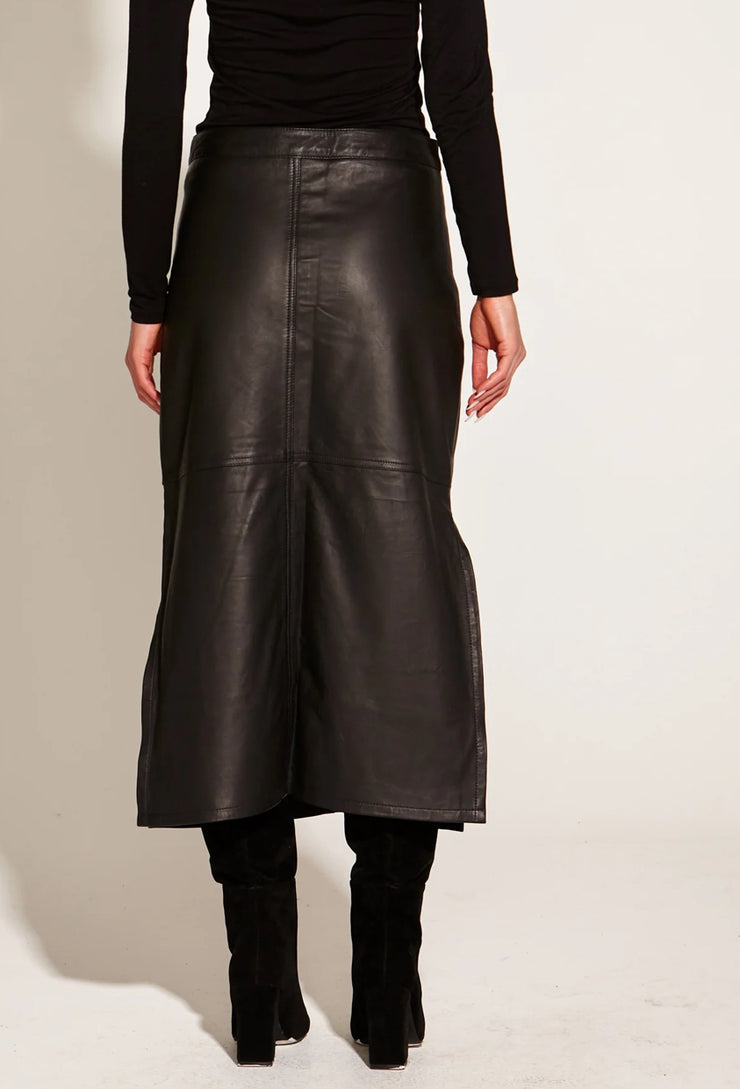 Underground Leather Midi Skirt // Black