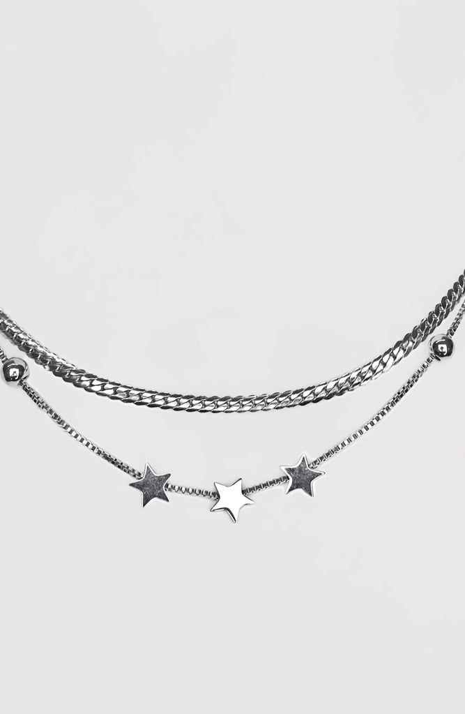 Star Line Necklace // Silver