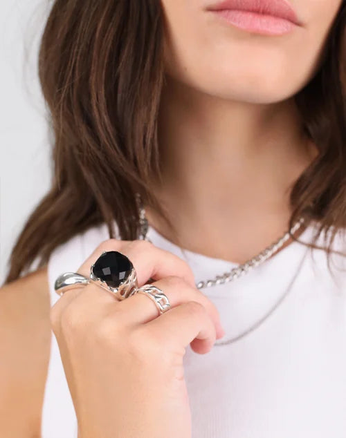 Black Onyx Dralion Ring // Sterling Silver