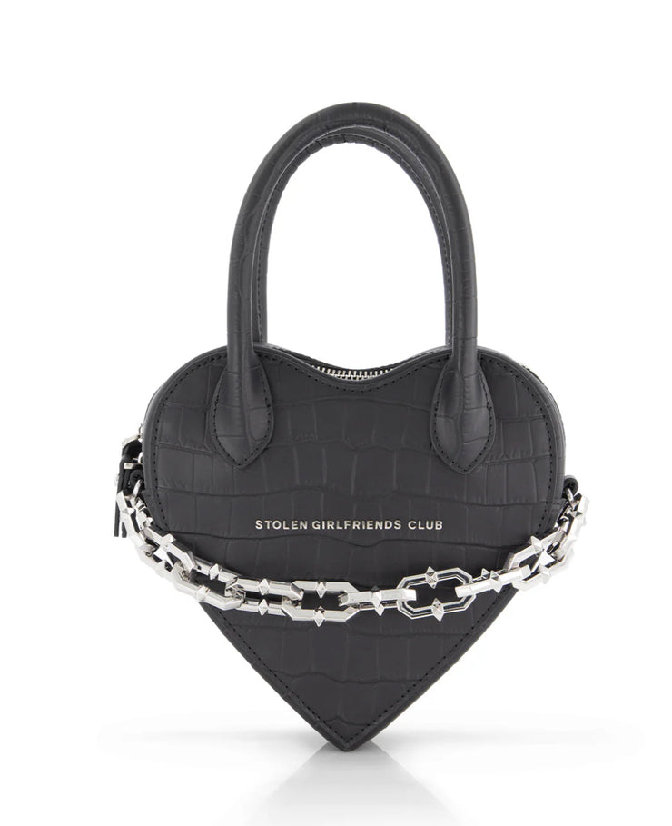 Rebellious Heart Bag // Matte Black Leather