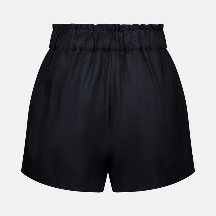 Sunday Shorts // Black Linen