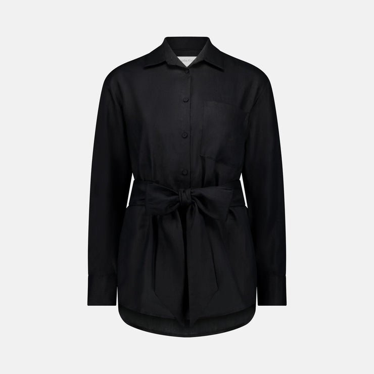 9-5 Shirt // Black Linen