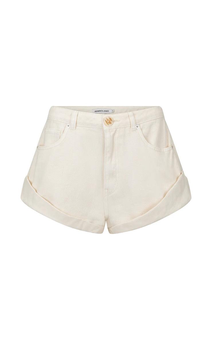 Goldie Denim Short // Cream