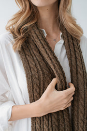 Cosy Cable Scarf // Khaki