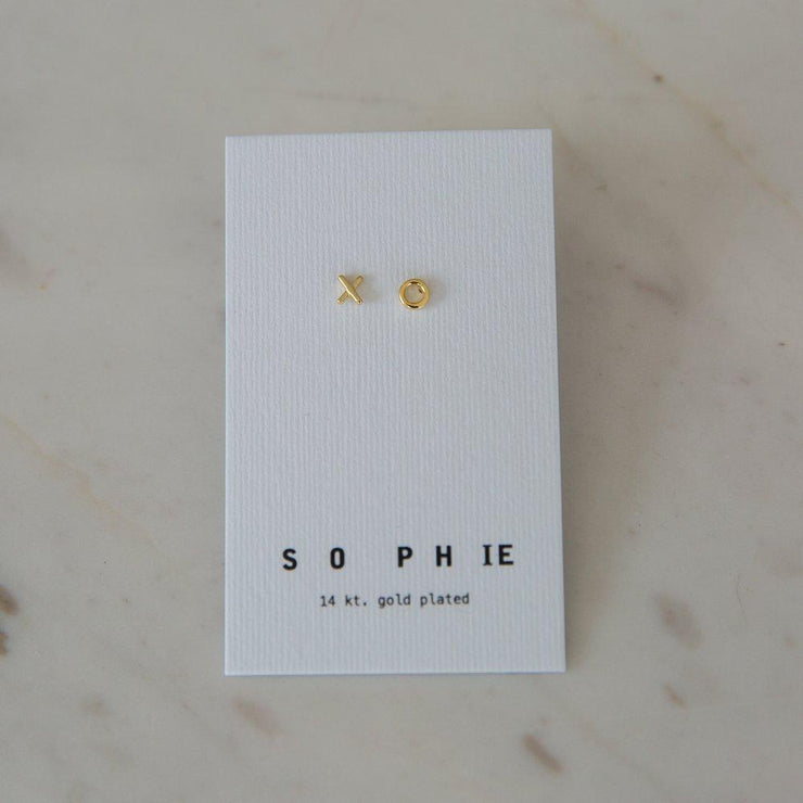 Ex Oh Stud Earrings // Gold